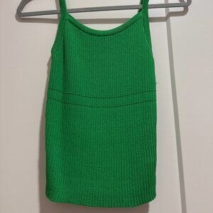 Greylin Green Ribbed Knit Tank Top
